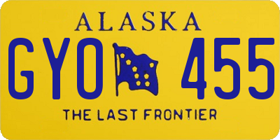 AK license plate GYO455