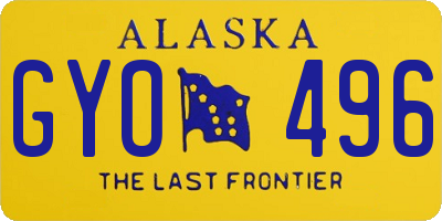 AK license plate GYO496