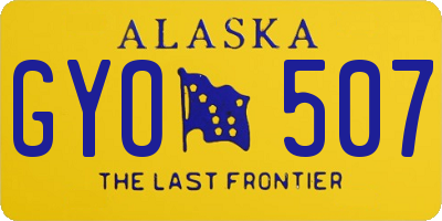 AK license plate GYO507