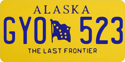 AK license plate GYO523