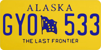 AK license plate GYO533