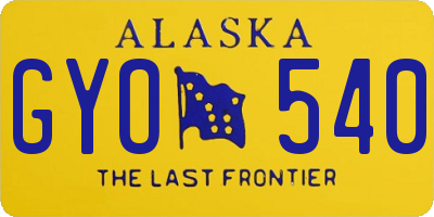 AK license plate GYO540