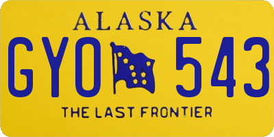 AK license plate GYO543