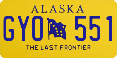 AK license plate GYO551
