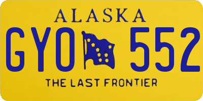 AK license plate GYO552
