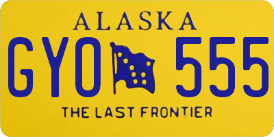 AK license plate GYO555
