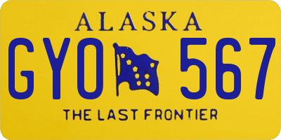 AK license plate GYO567