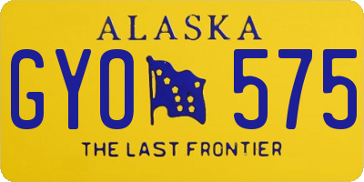 AK license plate GYO575