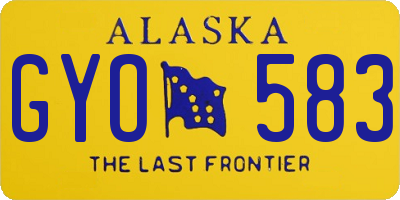 AK license plate GYO583