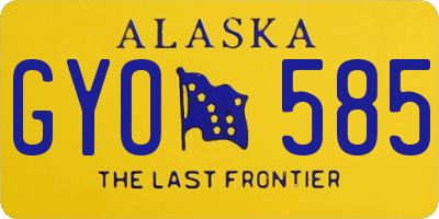 AK license plate GYO585