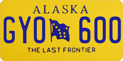 AK license plate GYO600