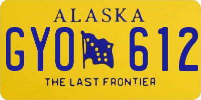 AK license plate GYO612