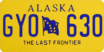 AK license plate GYO630