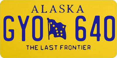 AK license plate GYO640