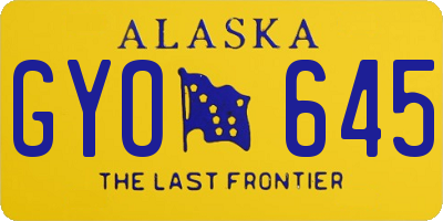 AK license plate GYO645