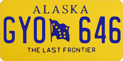 AK license plate GYO646