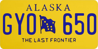 AK license plate GYO650