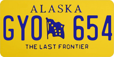 AK license plate GYO654