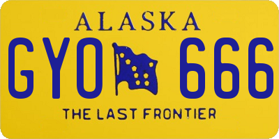 AK license plate GYO666