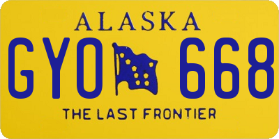 AK license plate GYO668