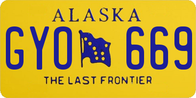 AK license plate GYO669