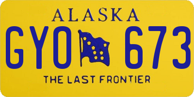 AK license plate GYO673