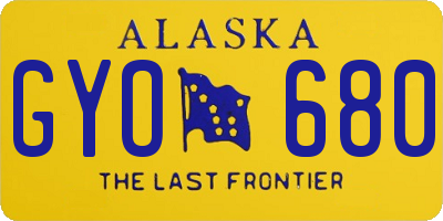 AK license plate GYO680