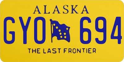 AK license plate GYO694