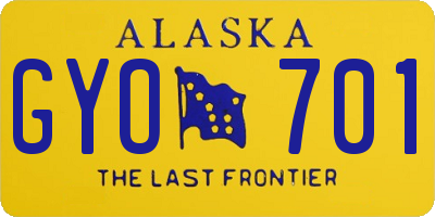 AK license plate GYO701