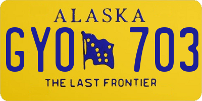AK license plate GYO703