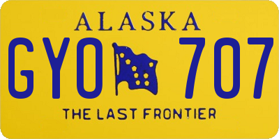 AK license plate GYO707