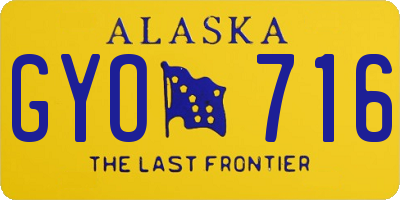 AK license plate GYO716