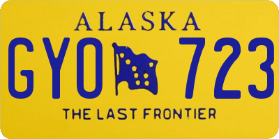 AK license plate GYO723