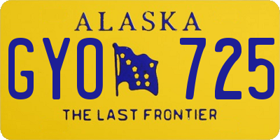 AK license plate GYO725