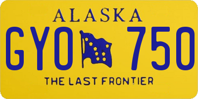 AK license plate GYO750