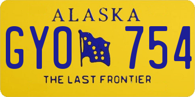 AK license plate GYO754
