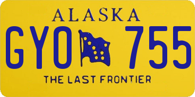 AK license plate GYO755