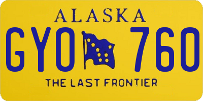 AK license plate GYO760
