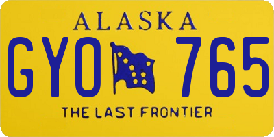 AK license plate GYO765