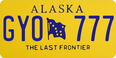 AK license plate GYO777