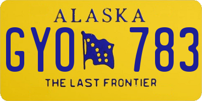 AK license plate GYO783