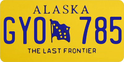 AK license plate GYO785