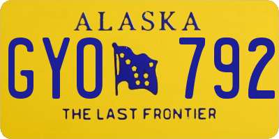 AK license plate GYO792