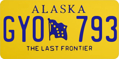 AK license plate GYO793