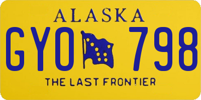 AK license plate GYO798