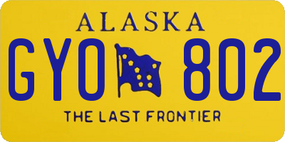 AK license plate GYO802
