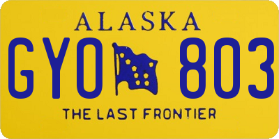 AK license plate GYO803
