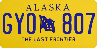 AK license plate GYO807