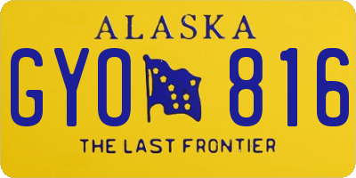 AK license plate GYO816