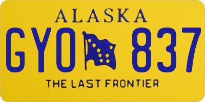 AK license plate GYO837